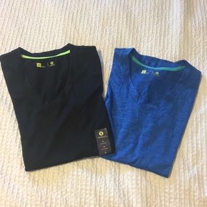 2 Women Quick Dry V-neck workout shirts
